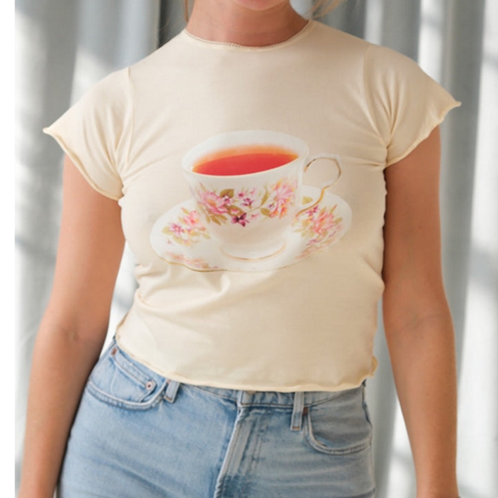 Tyler McGillivary teacup cropped butter yellow tee large